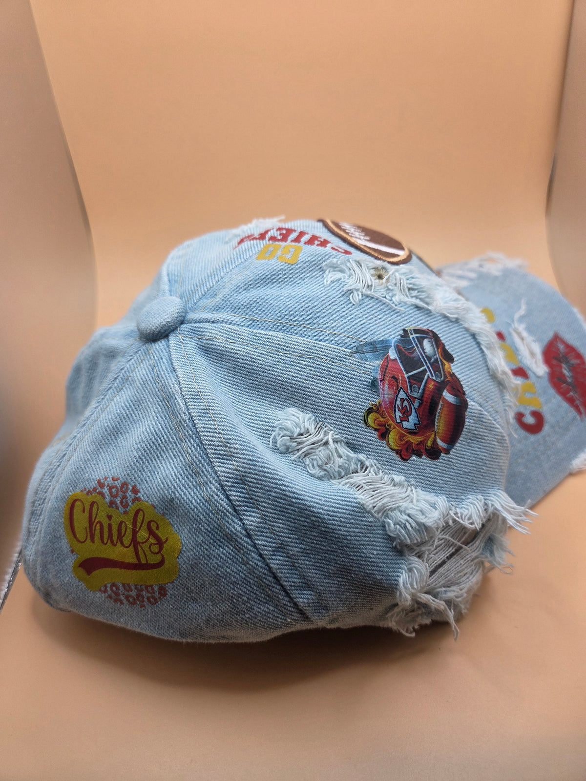 Chiefs Game Day Distressed Denim Cap with Patches