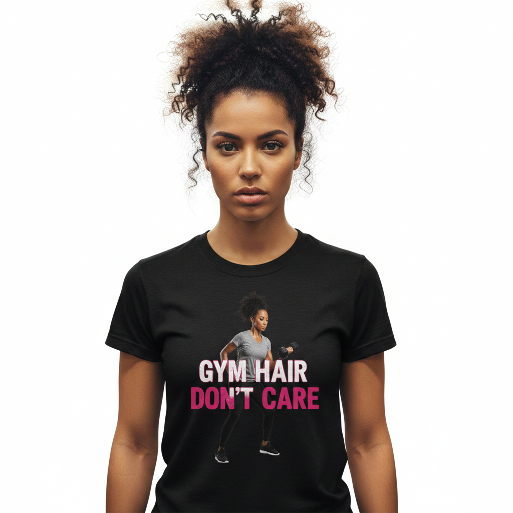Gym Hair Don't Care Fitness Tee - Workout Shirt