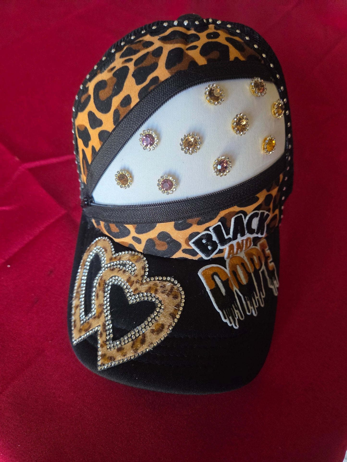 Black Girl Magic Rhinestone Leopard Cap