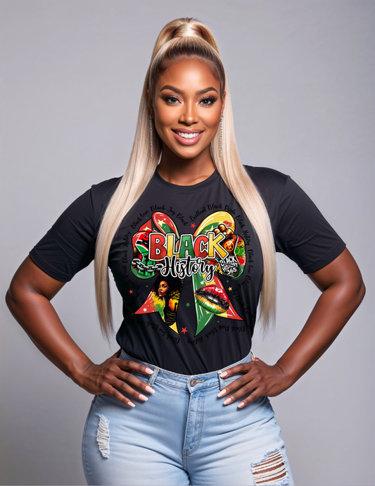 Black History 365 Heritage Bow Graphic Tee – Vibrant Cultural Pride T-Shirt