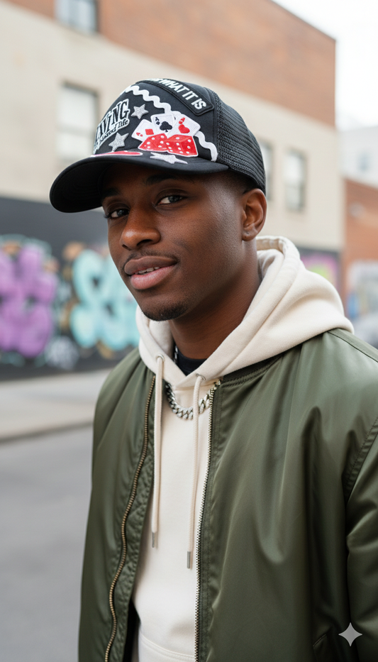 The "Lucky Hand" Statement Trucker Hat